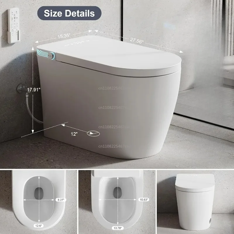 Remote Control Best-selling ProductBest-selling Smart Toilet Seat with Slender Bowl Heating and Flip Foot Function