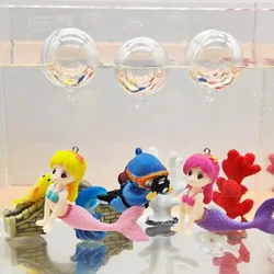 1pc Aquarium Fish Tank Cute Little Mermaid Ornament Aquarium Fish Tank Desk Decoration Accessories Pet Accessories