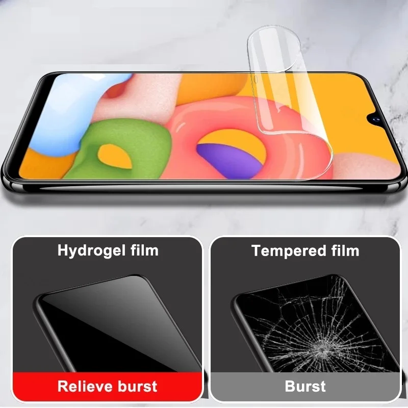 3 Chiếc Nắp Đầy Hydrogel Cho Samsung Galaxy A01 A03 Core A13 M22 M52 Tấm Bảo Vệ Màn Hình A11 A21 A31 a41 A51 A71 Phim