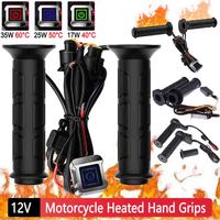 22mm Electric Heated Warm Hand Grips Third Gear Adjustable Motorcycle Hand Heated Grips Non-slip Hand Warmer Grip Waterproof