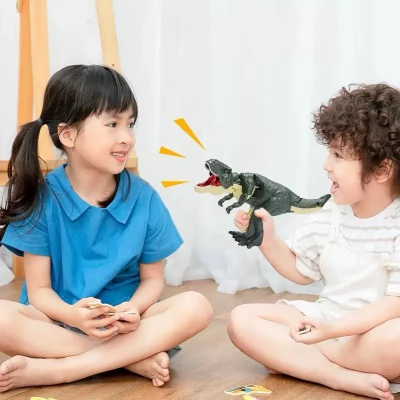 21cm/28cm Funny Hand-operated Telescopic Spring Swing Dinosaur Toys with Light Za Za Sound Dinosaur Children Decompression Toy