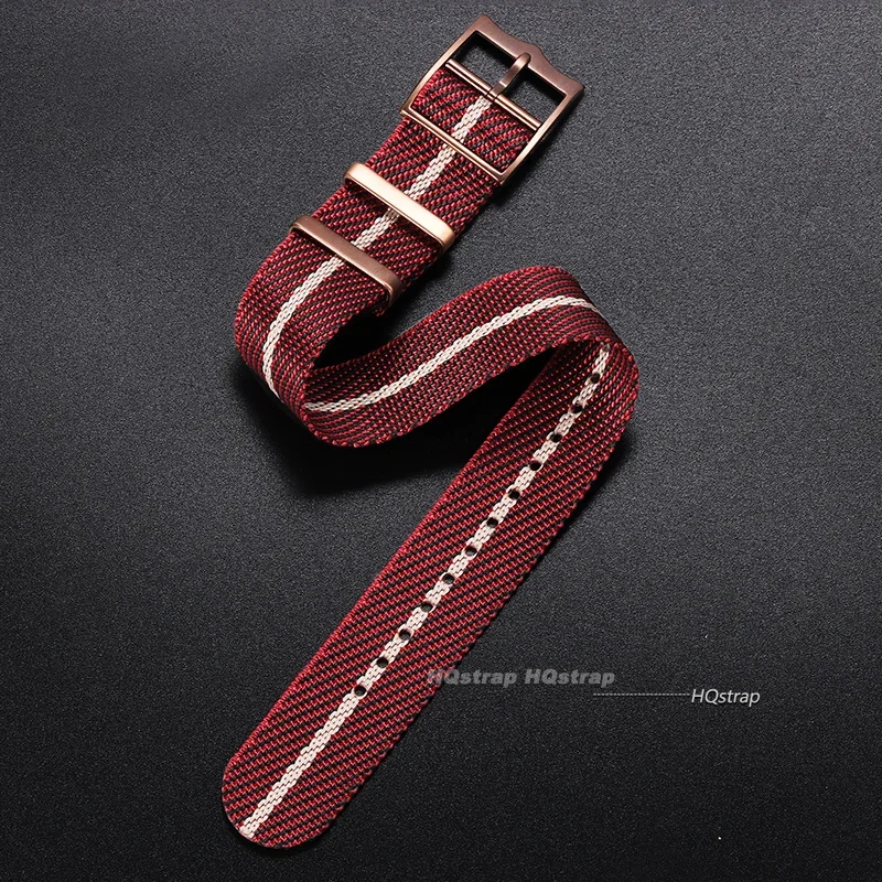 مريحة قماش النايلون حزام (استيك) ساعة 20 مللي متر 22 مللي متر ساعة الأشرطة حلقة العسكرية قابل للغسل حزام للرجال الساعات عالية الكثافة معصمه