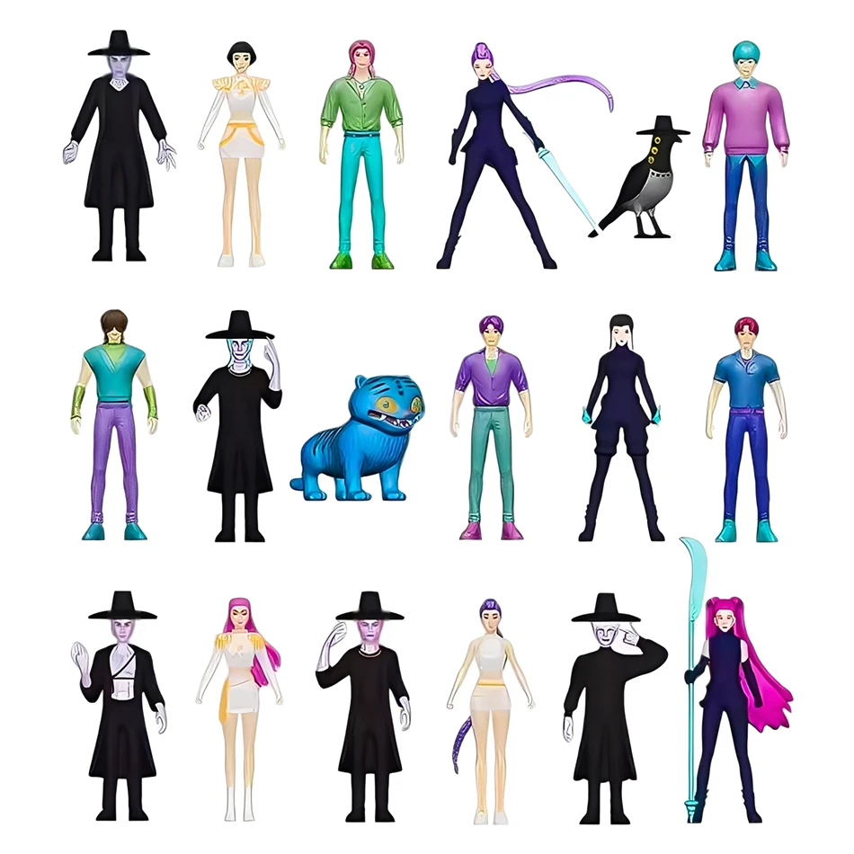 أنيمي فيلم صندوق أعمى K-POP ساحرة هانت سوبر أيدول رومي ميرا زوي شيطان هنتر تمثال صغير بولي كلوريد الفينيل نموذج هدية عيد ميلاد صندوق أعمى