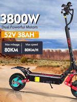 EU LAFLY RS7 electric scooter 3800W Dual Motor max Speed 80km/h 11inch  52V 38AH Max Mileage 77-85km Foldable  Hydraulic Brake