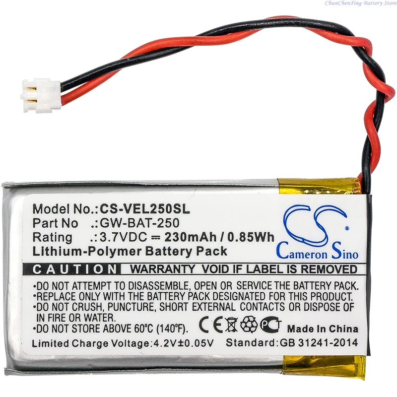 Cameron Sino 3.7V 230mAh battery GW-BAT-250 for Vernier Go Wireless Link +TOOL