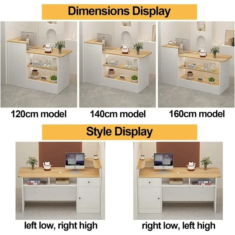 Reception Desk Small Counter Desk Modern Retail Counter Front Desk Reception Room Table Retail Counter Display Shelf Drawers