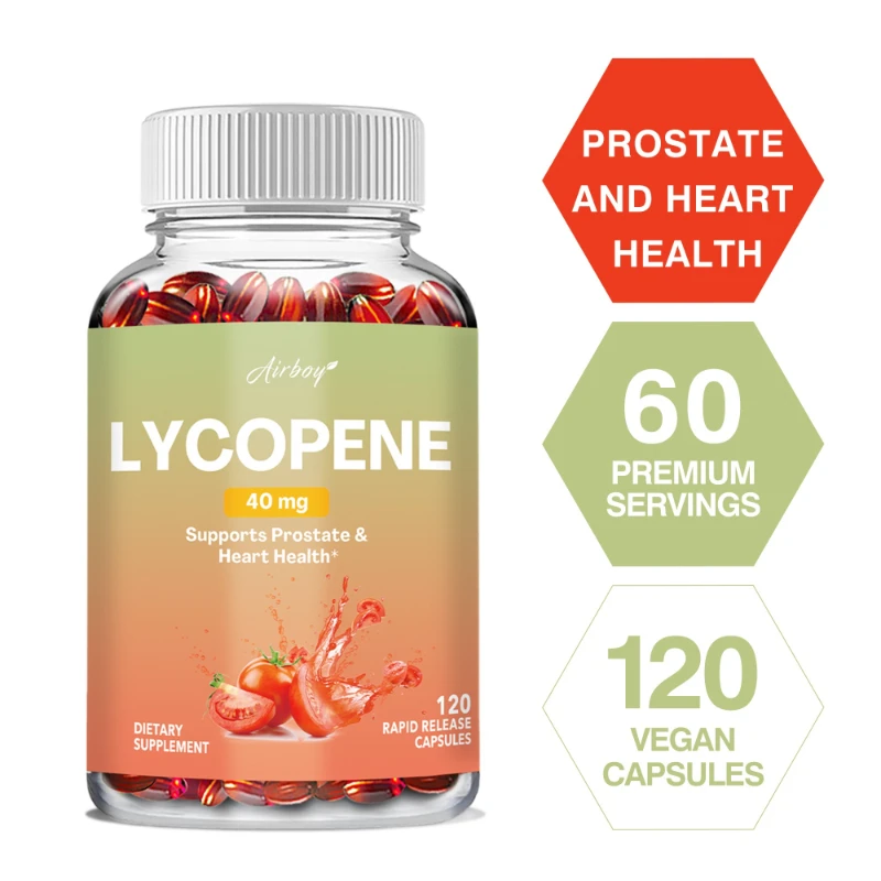 

Lycopene Capsules - Natural Tomato Extract, Beneficial for Prostate & Heart Health, Antioxidant, and Promotes Overall Well-being