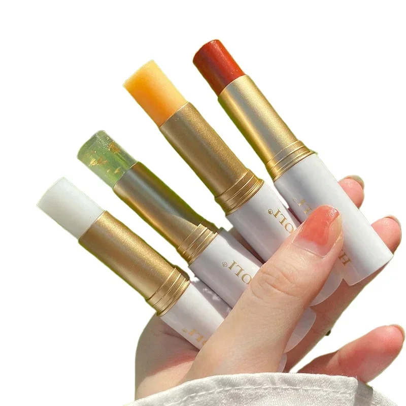 

Gold Foil Temperature Change Lip Balm Lipstick Base Nourishing Colorless Oil Moisturizing Hydrating Carotene Lipgloss Cosmetics