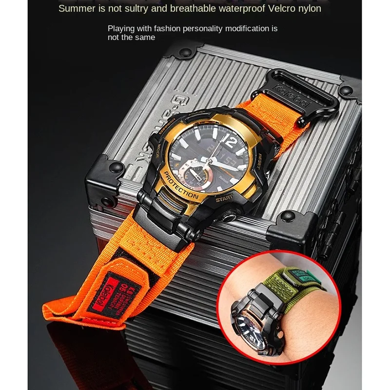 For Casio G-SHOCK 5536 GR-B100/GB-1A2/1A3/1A4 Modified Nylon Watch Strap Canvas waterproof Watchband Men Outdoor Sports Bracelet