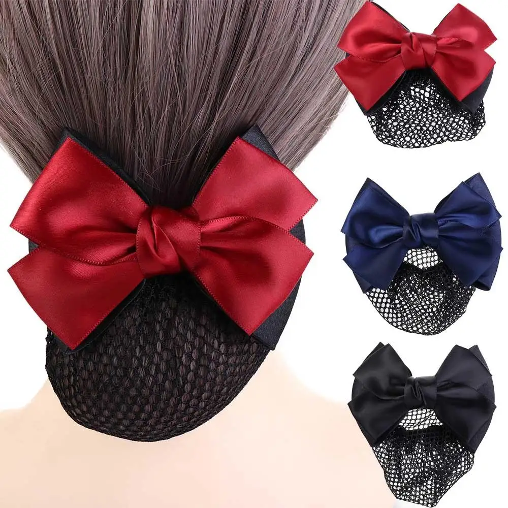 Meninas senhora do escritório grampo de cabelo acessórios para o cabelo net bun capa de cabelo feminino barrette net bun snood net bun crochê