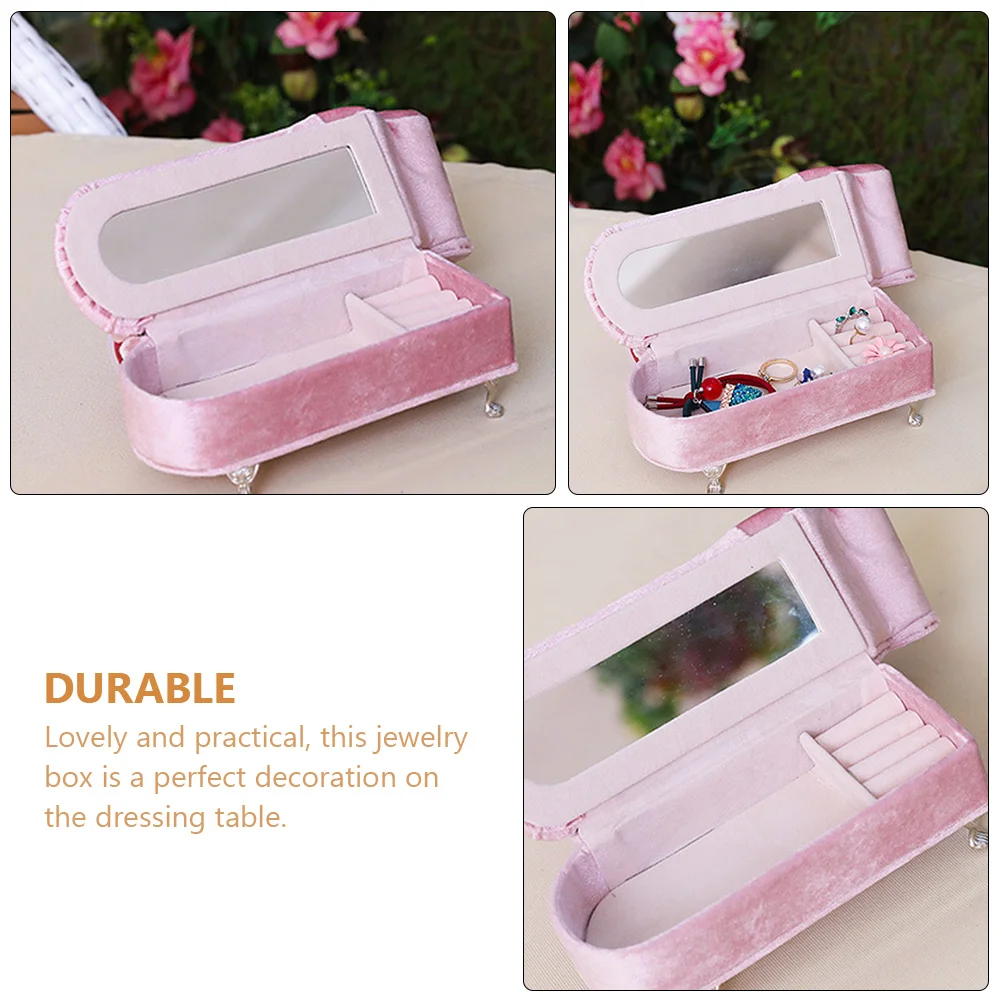 

Jewelry Sofa Box Storage Case Organizer Portable Jewellery Organizers and Pink Jewelrybox Travel