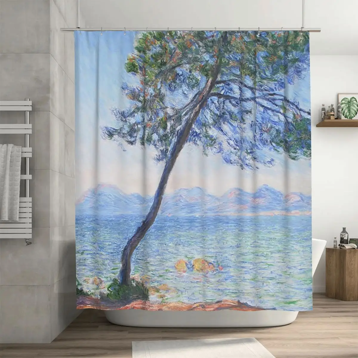 

Claude Monet - Antibes (1888) Shower Curtain Bathroom Polyester Waterproof Bath Curtains with Hooks
