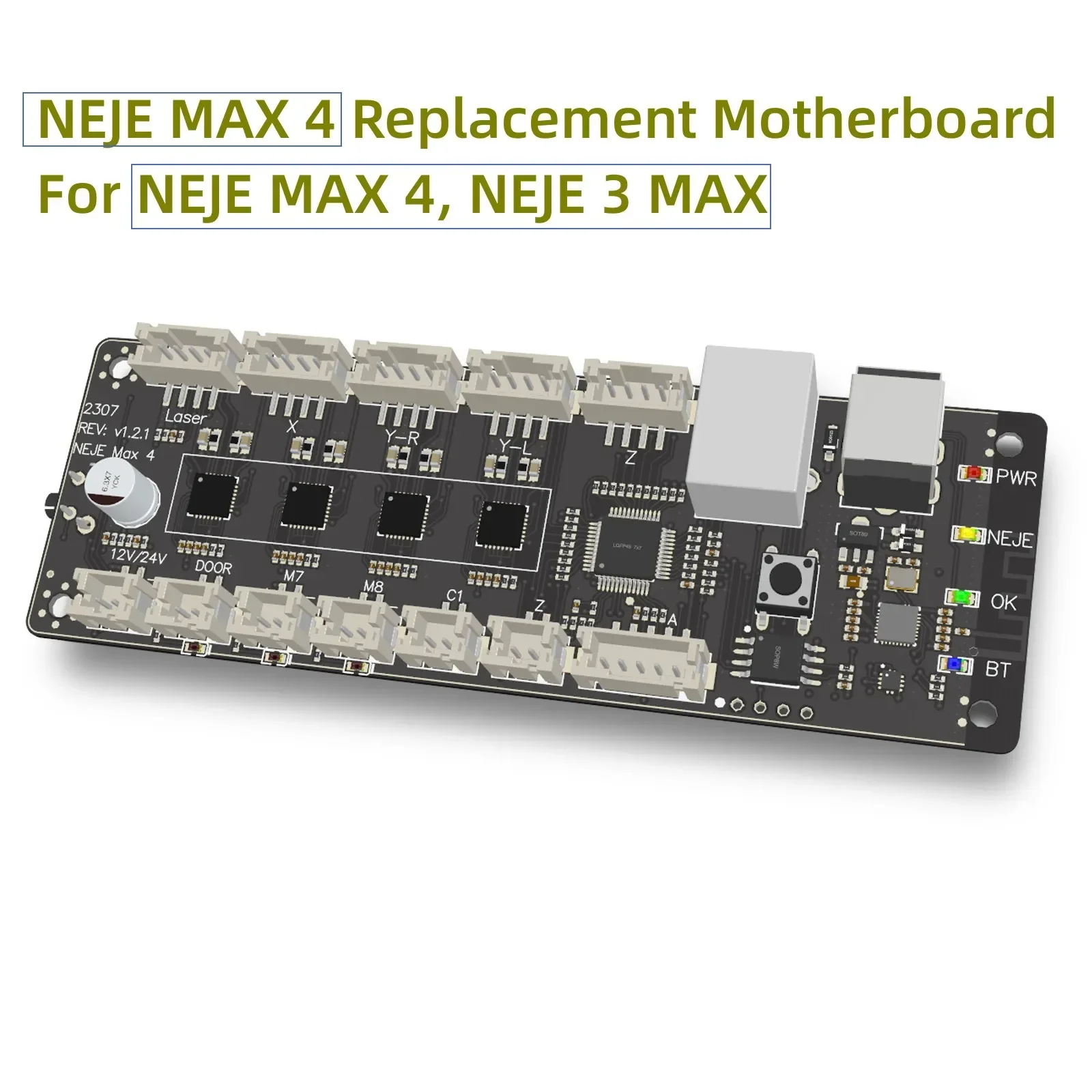 NEJE Replacement Motherboard for MAX 4/3 MAX/3 MAX V2/MAX 5C Laser Engravers and Cutters - NEJE SOFTWARE + NEJE APP + LASERGRB