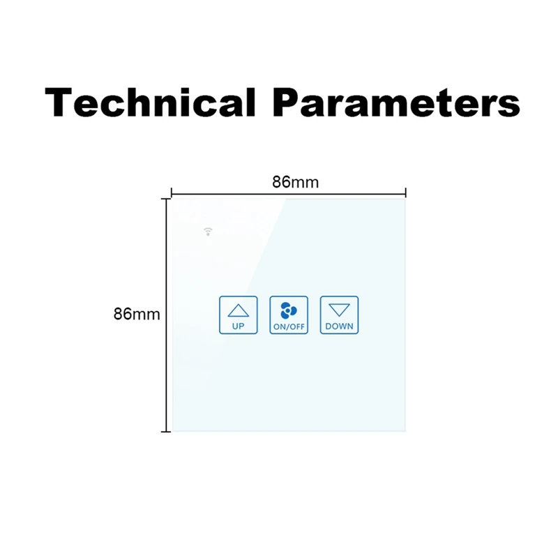 حار مروحة التحكم في سرعة اللمس التبديل واي فاي الذكية ديلوكس كريستال لوحة التبديل توي App التحكم عن بعد 90 فولت 250 فولت الاتحاد الأوروبي المملكة المتحدة التبديل #5