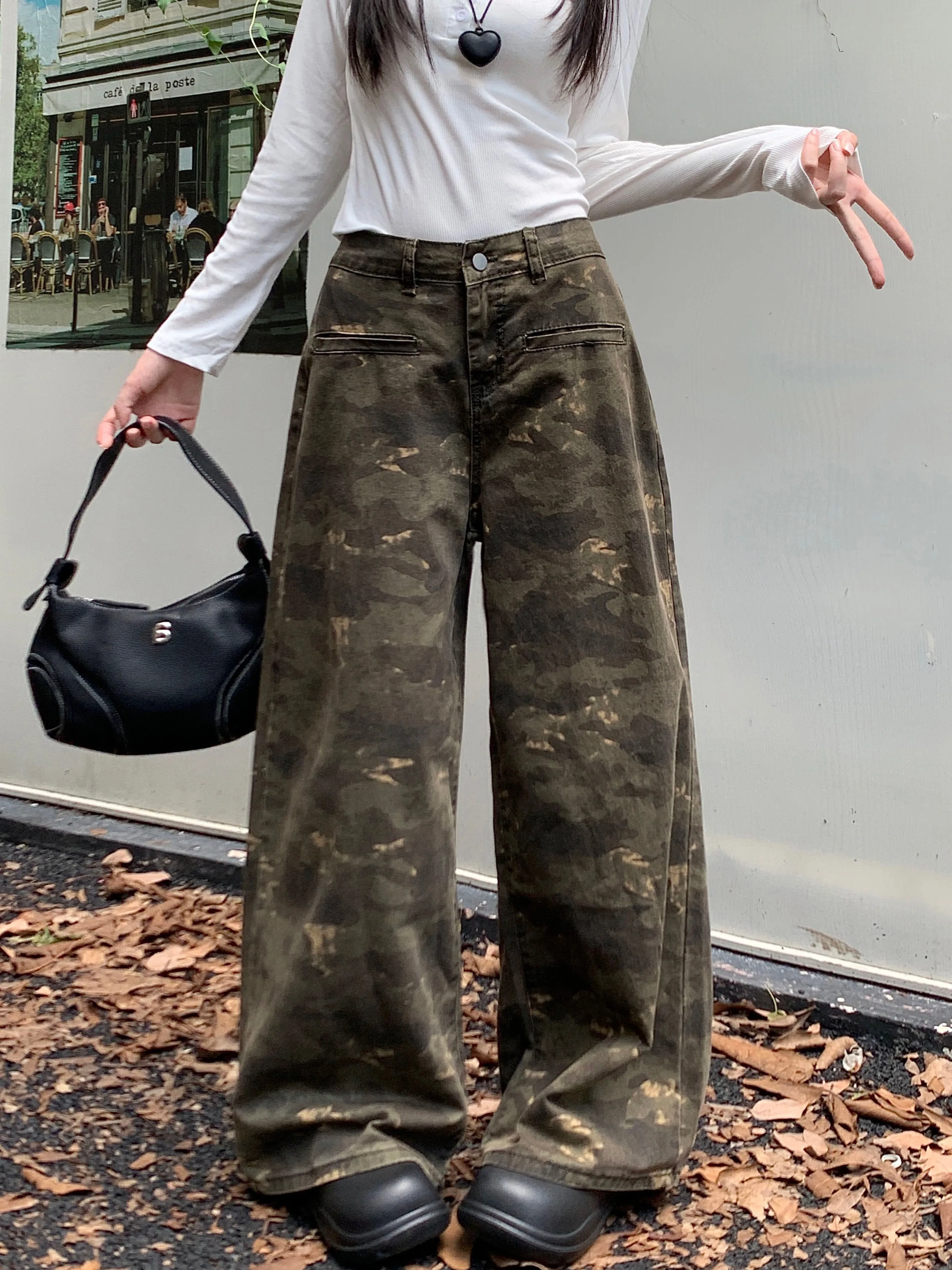 

Women Y2k Baggy Camouflage Cargo Jeans Harajuku Aesthetic Japanese 2000s Style Denim Trousers Vintage Jean Pants Trashy Clothes