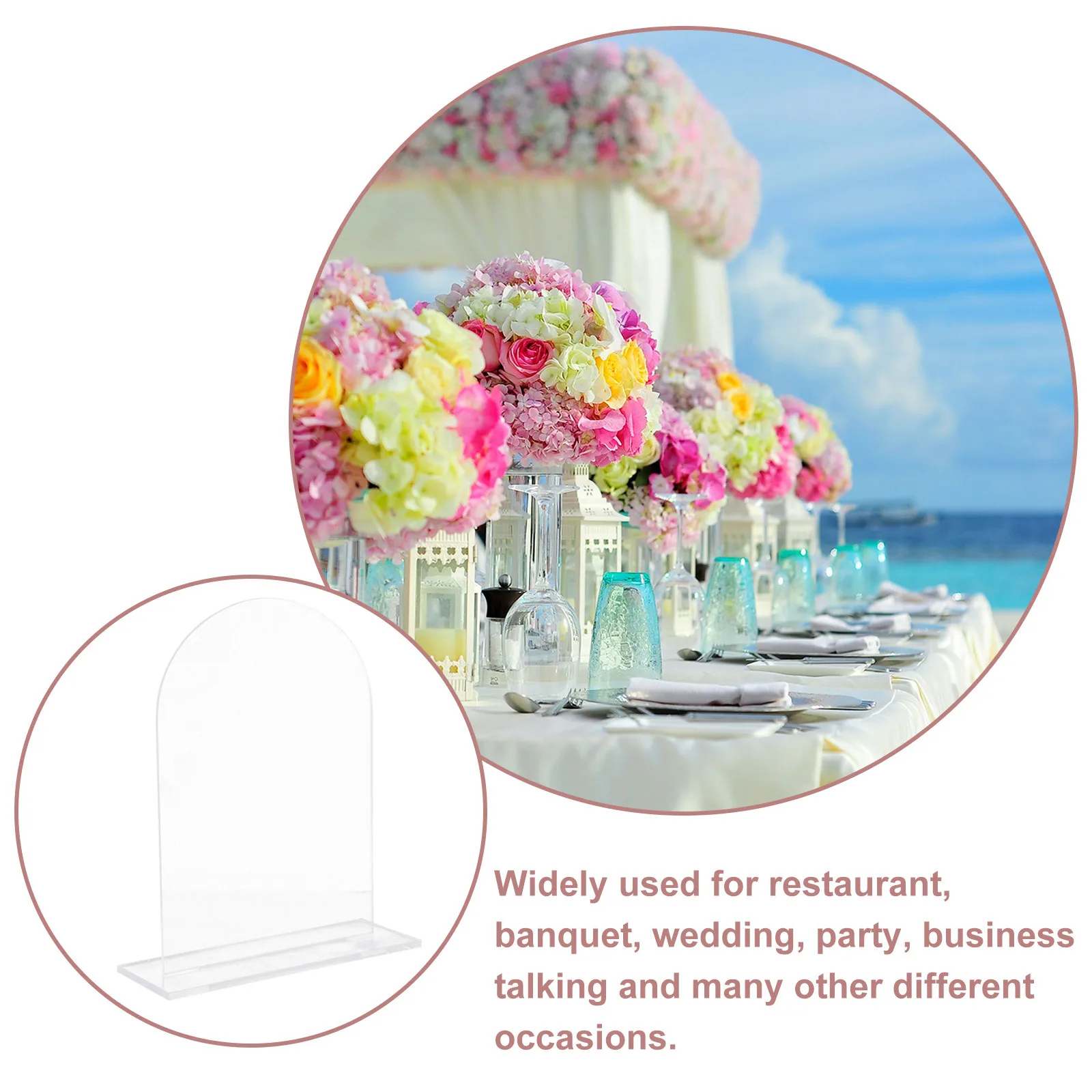 

6Pcs Acrylic Table Signs Decorative Blank Wedding Number Signs for Reception Party Banquet Stand Acrylic Table Number Sign