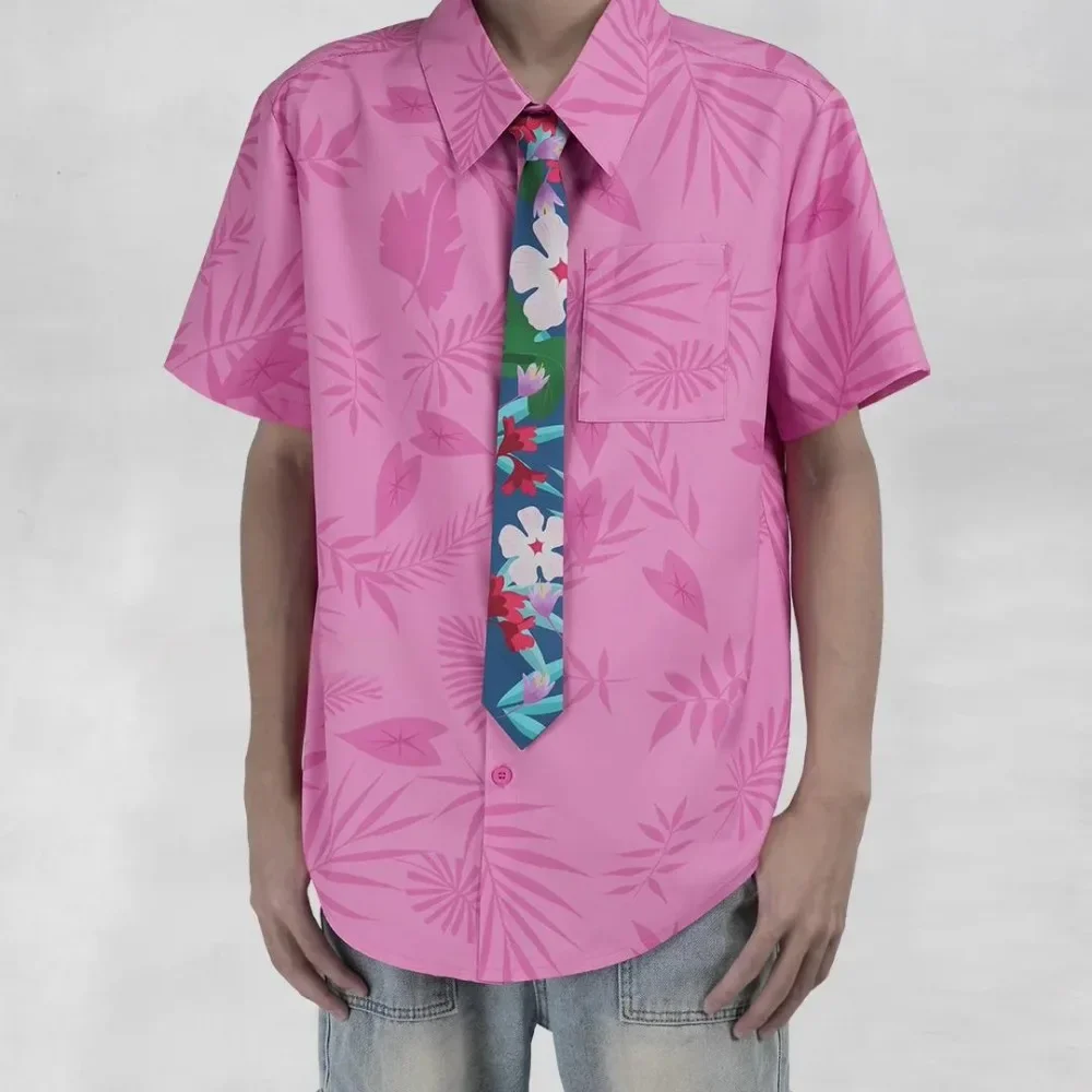 

Nick Cosplay Costume Pink Floral Shirt Anime Expo Role Play Halloween Carnival Party Performance