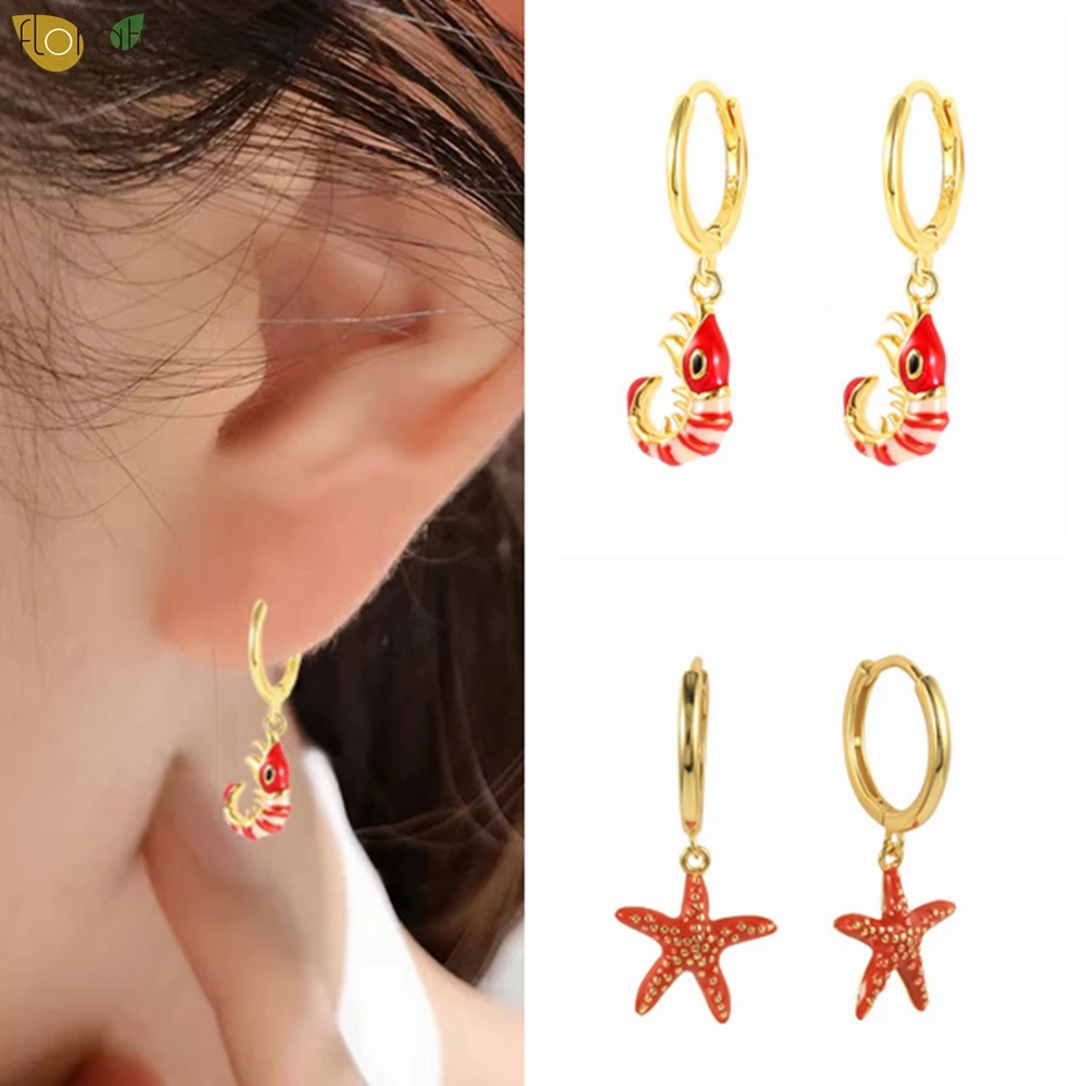 

925 Sterling Silver Ear Needle High-end Unique Hoop Earrings Starfish Shrimp Design Exquisite Earrings for Women Jewelry Party