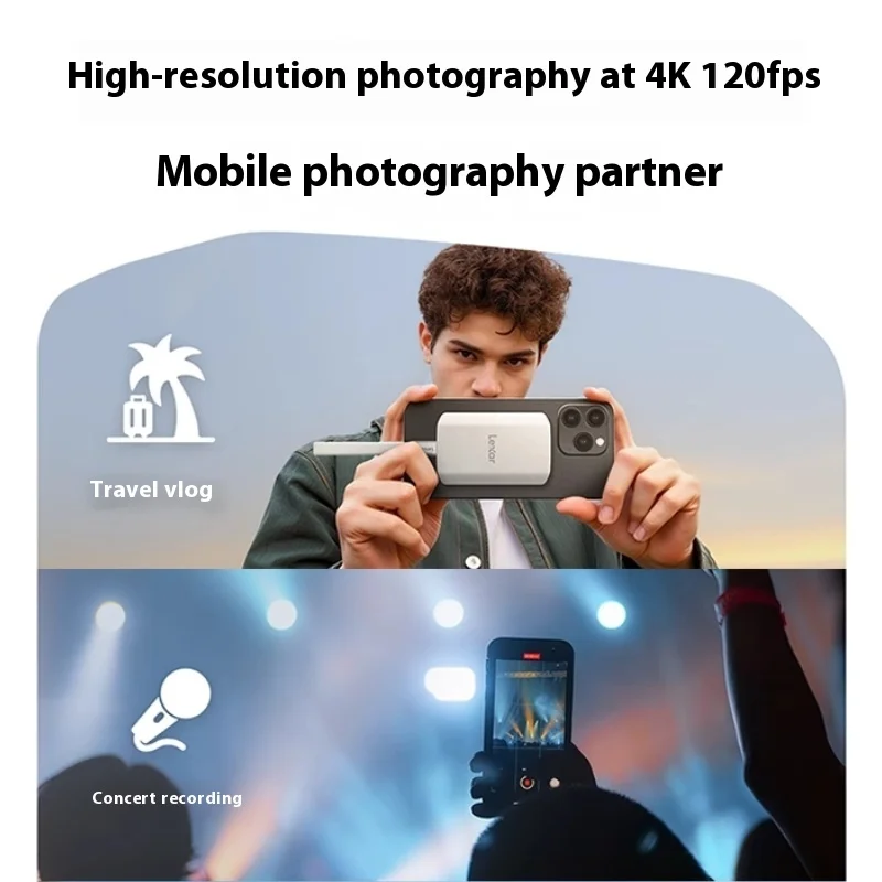 Lexar ES5 1TB External SSD with IP67 Rating Portable Solid State Drive Magnetic External SSD type c for iPhone 16/15/ PC Laptop