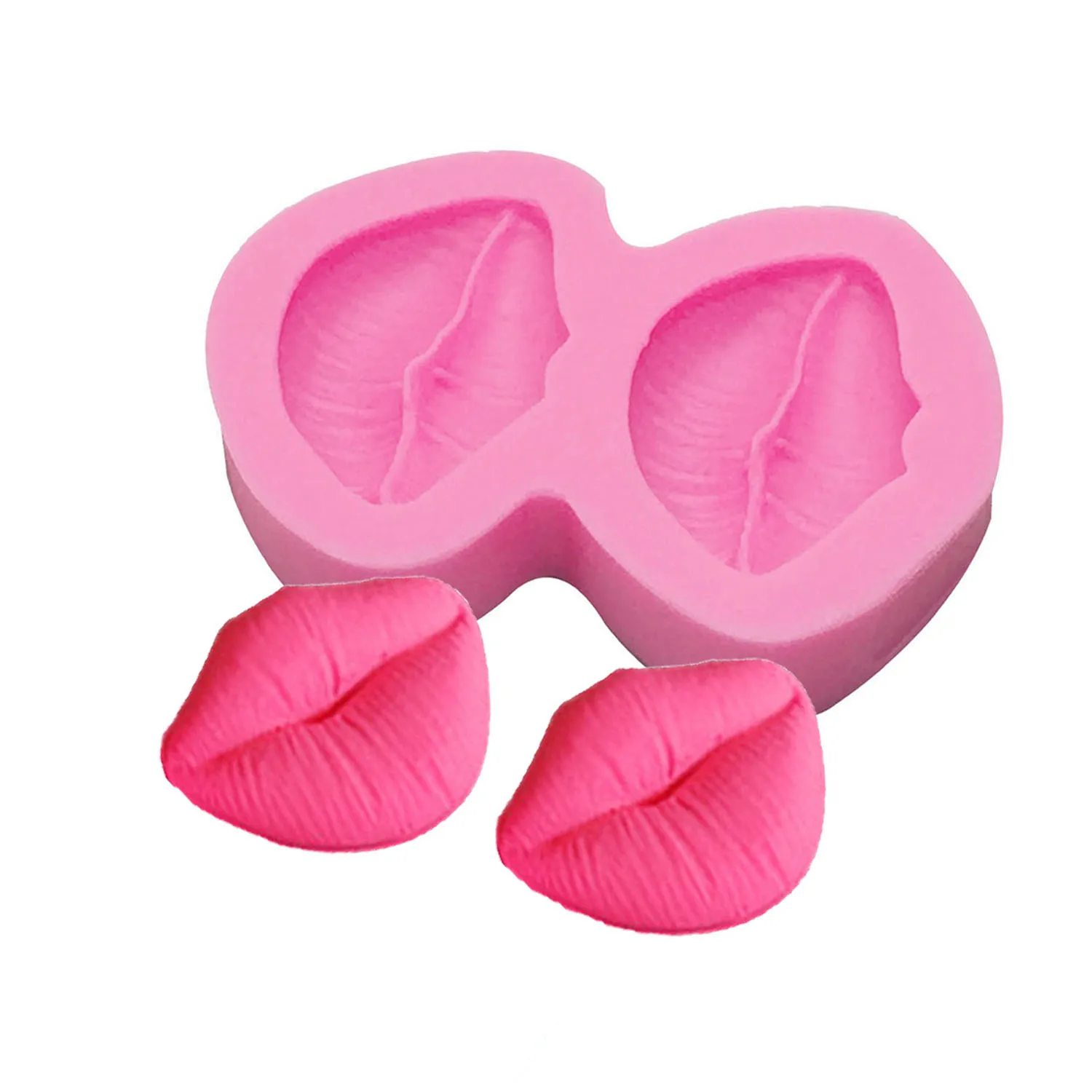 Food Grade Lips Lipstick Silicone Mold for Fondant Chocolate Polymer Clay Car Air Vent Aroma Soap Ice Tray