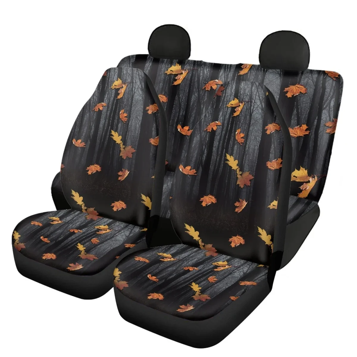 INSTANTARTS Car Accessories Branch Leaf Design Automobile Seats Protector Car Seat Covers Easy Clean Auto Seat Covers 4pcs Set