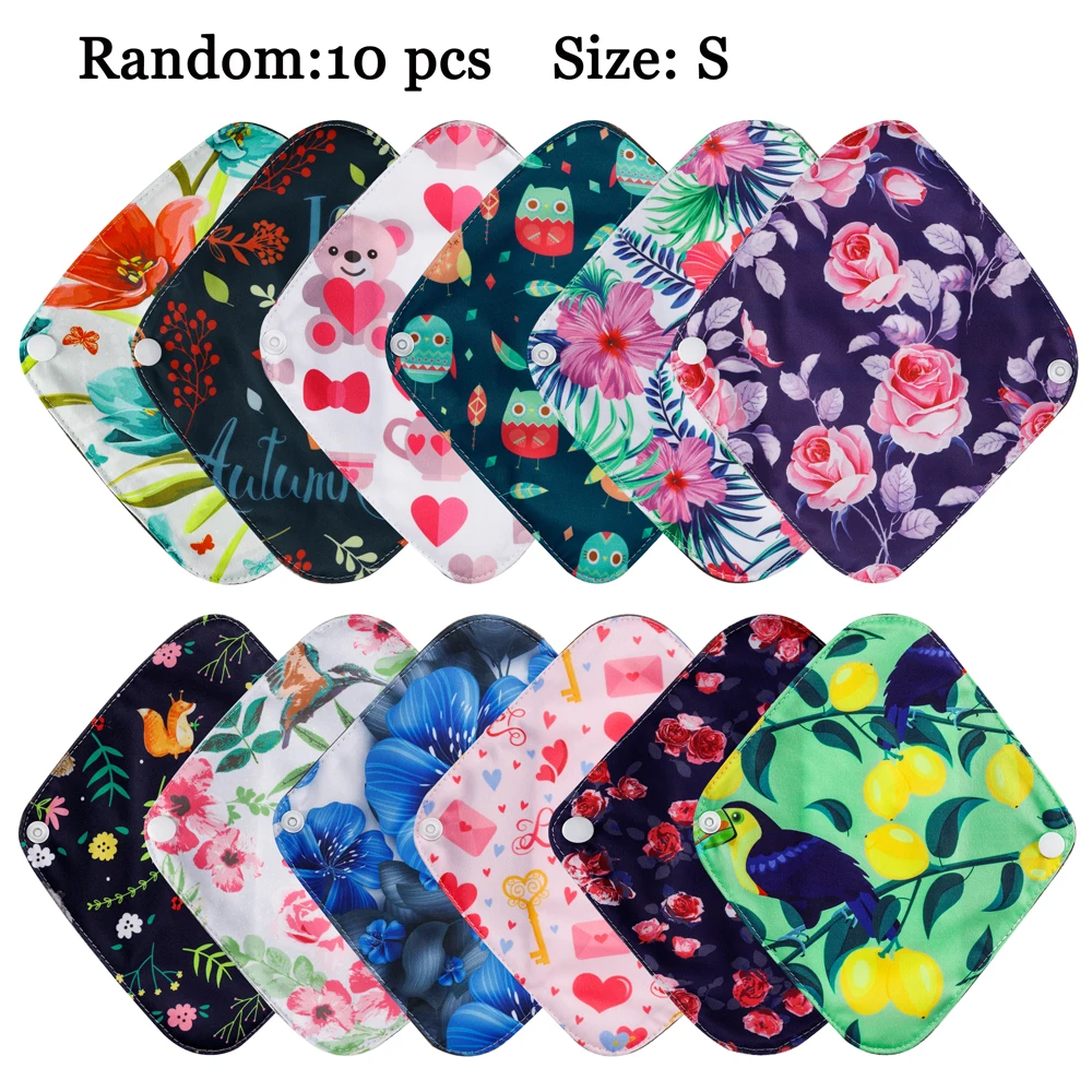 10pcs Reusable Menstrual Pads Washable Sanitary Napkins Feminine Menstrual Period Cloth Pad Women Panties Liners for Wholesale