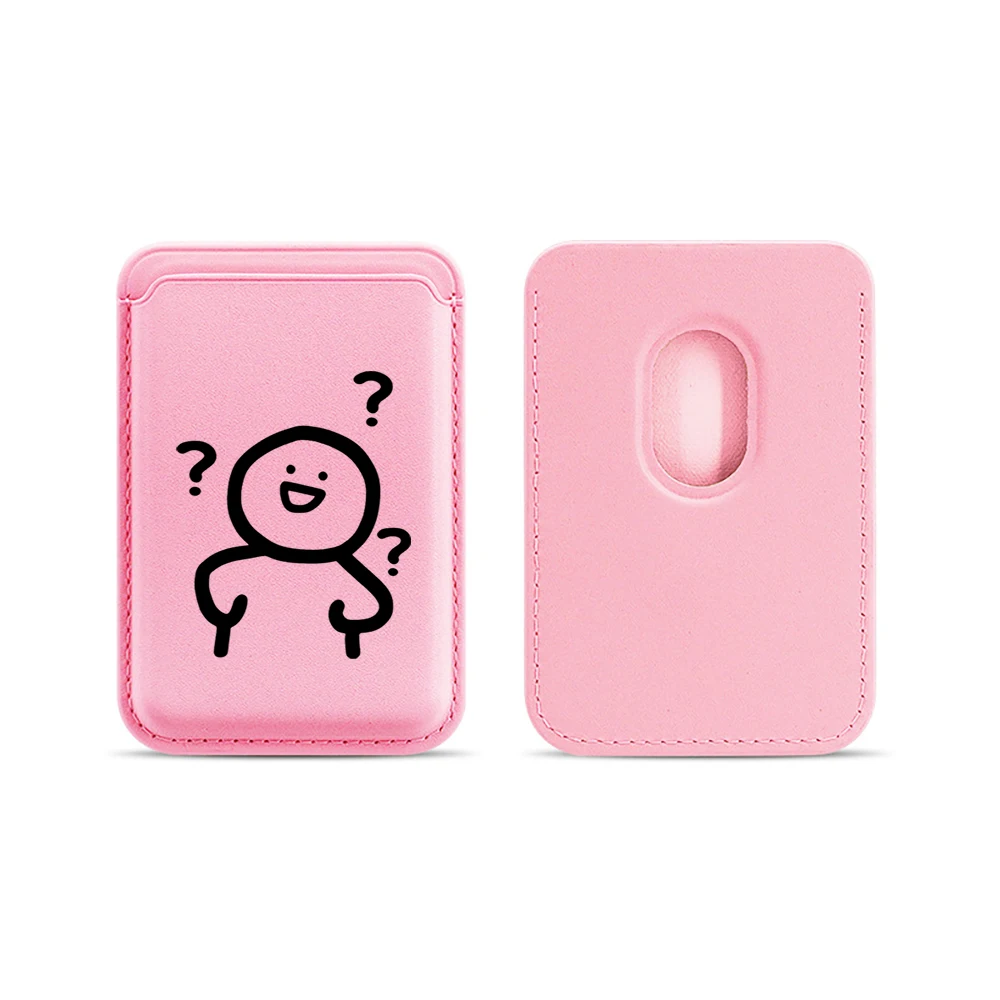 Question Mark Little Man Leder-Kartenetui Telefonkartenhalter für Magnetische Hülle Geeignet für alle iPhone Magsafe Karten-Handytaschen – Detail 14