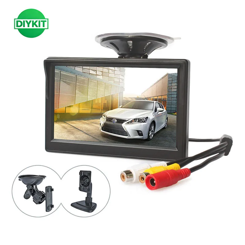 DIYKIT 5inch 800x480 TFT LCD Car Rear View Monitor HD Display with Suction Cup Or Bracket for MPV SUV Horse Lorry