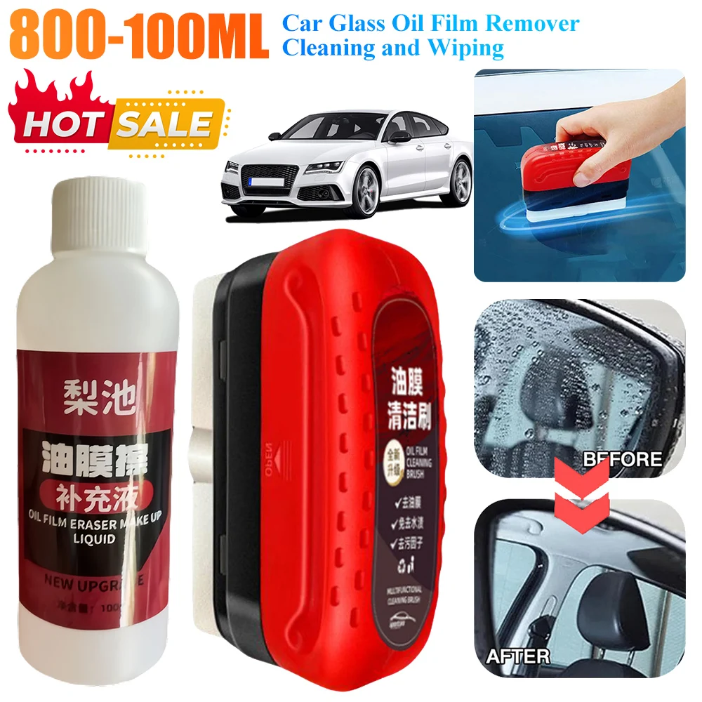 Car Glass Oil Film Remover Glass Sponge Cleaning Brush Powerful Car Windshield Cleaner Automotive Glass Polishing Cleaning Stuff