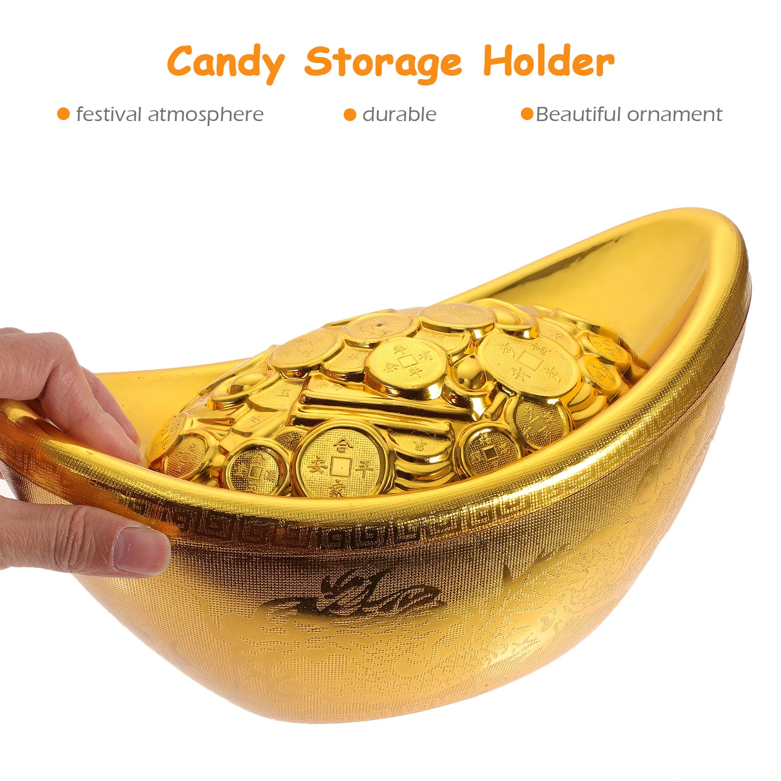 

Ingot Candy Candy Holder Sweets Container Storage Jar Home Decor Lightweight Plastic Sweets Container Food Storage Jar