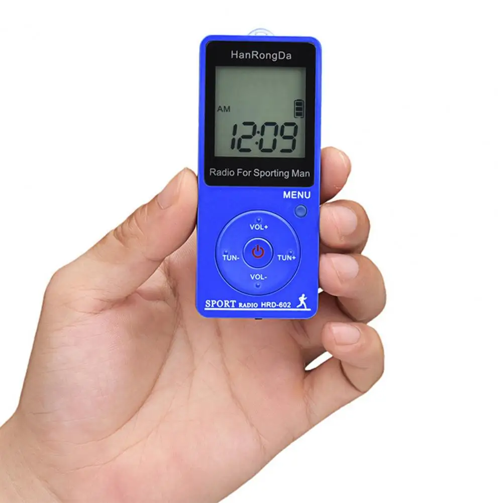 HRD-602 Mini Radio LCD Display FM/AM Reception Pocket Radio Rechargeable Battery Digital Radio Conference Receiver for Hiking view 4