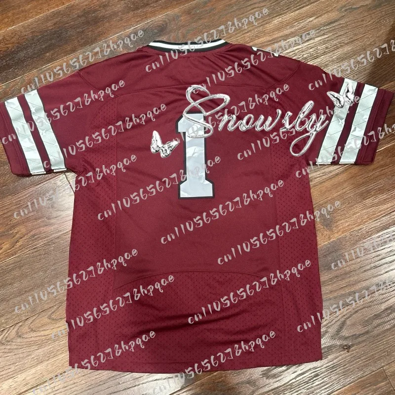 

2025-26 Trendy Red Jersey With Digital Print T-Shirt Summer V-Neck Loose Fashion Streetwear Sportswear Breathable Casual Top