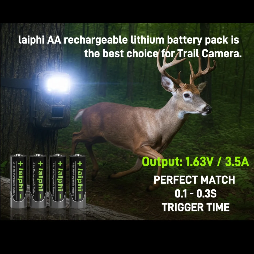 Laiphi Rechargeable AA Batteries Lithium with Charger, 3850mWh Super High Capactiy 1.5V  AA Battery for Blink Cameras Door Lock