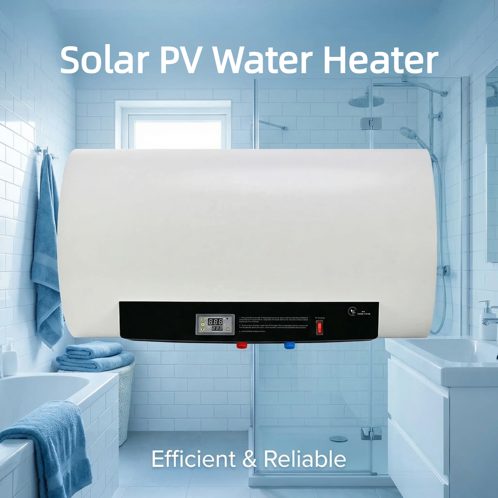 Household solar photovoltaic power generation and electric water heater, metal material, energy saving, suitable for RV, compact