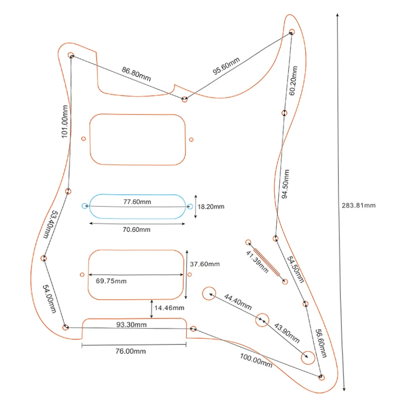 Guitar Parts - For USA\\Mexico Fd Strat11 Screw Holes HSH Two Deluxe Humbuckers Single St Guitar Pickguard Scratch Plate