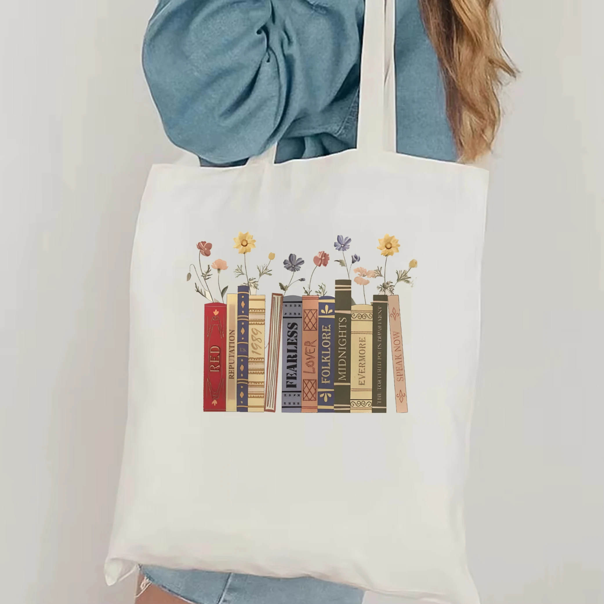 Albums As Books Canvas Tote Bag Trendy Aesthetic For Book Lovers Canvas Tote Bag Aesthetic Folk Music Canvas Tote Bag TS merch