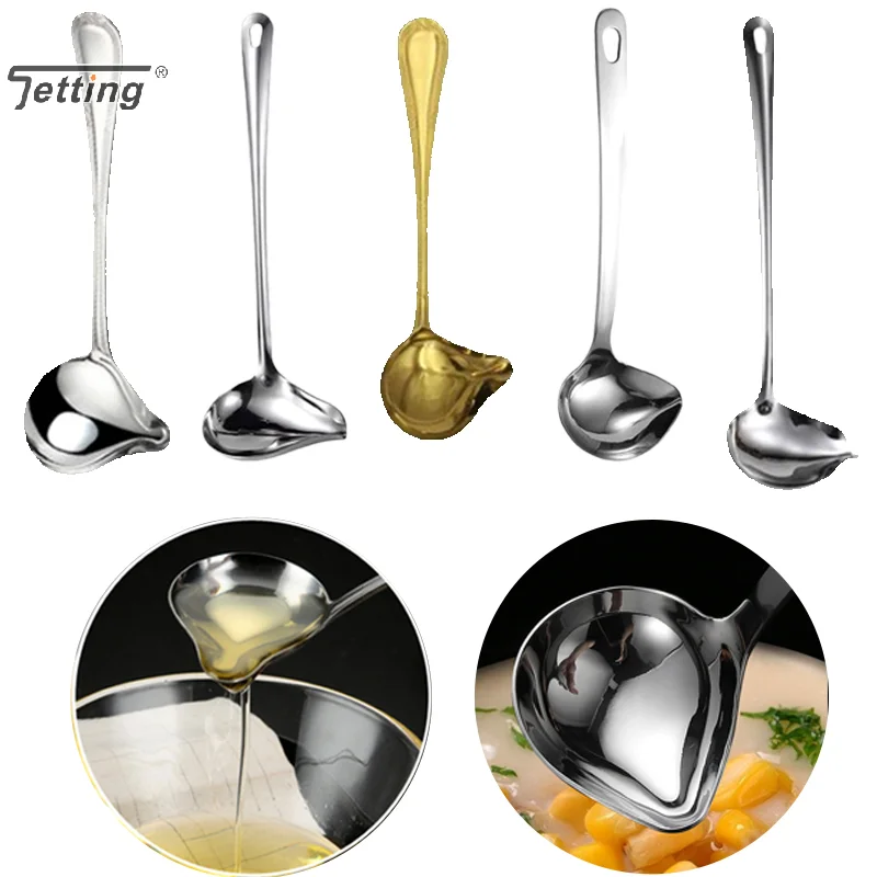 Stew Dipper Long Handle Soup Scoop Cooking Tool Stainless Steel Duck Mouth Shaped Spoon Kitchen Ladle Tableware For Restaurant