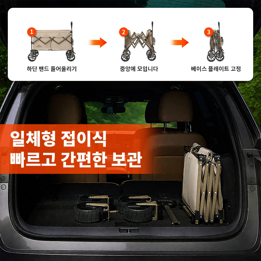 (LETO) 레토 접이식 캠핑웨건 카트 대용량 다기능 야외 카트 트롤리 (한국 발송 LCP-W01) 썸네일 4