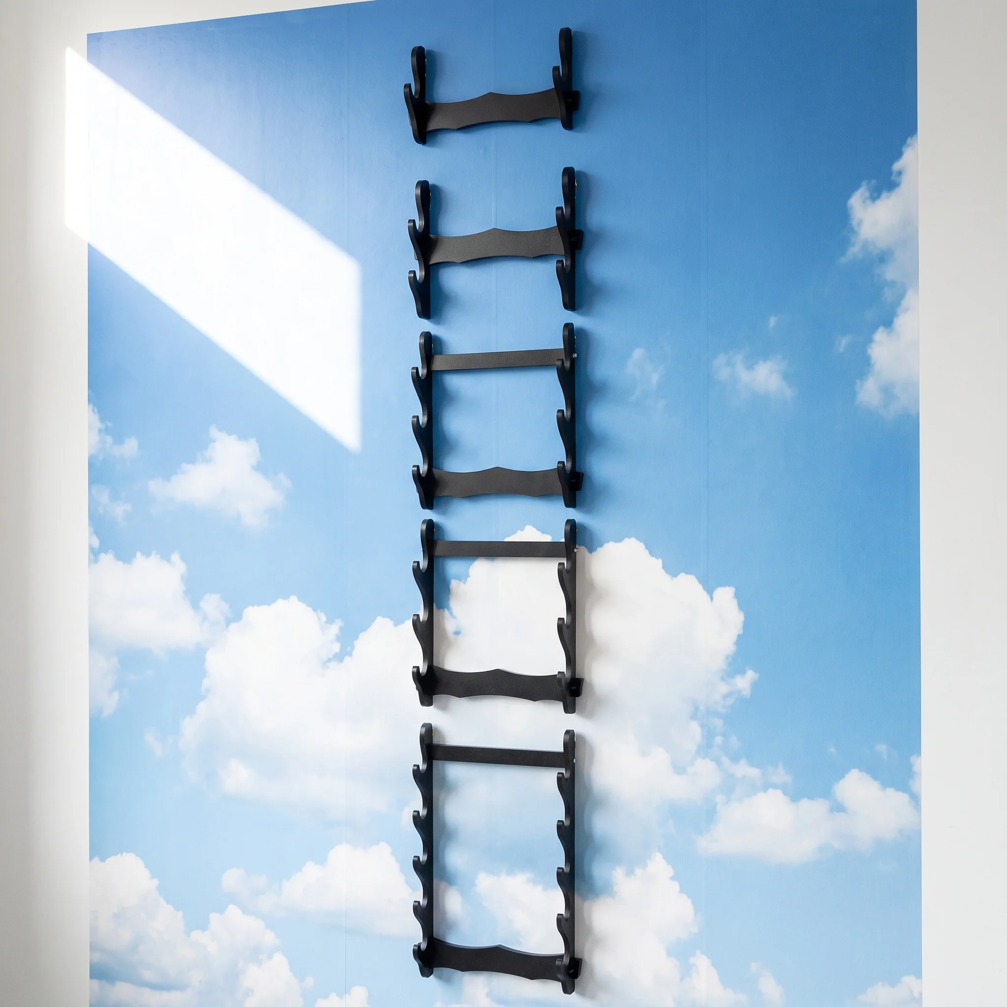 1-8Layers Wall Sword Storage Shelf Support Holder Anime Cosplay Black Wood Samurai Schwert Display Real Japanese Katana Decor