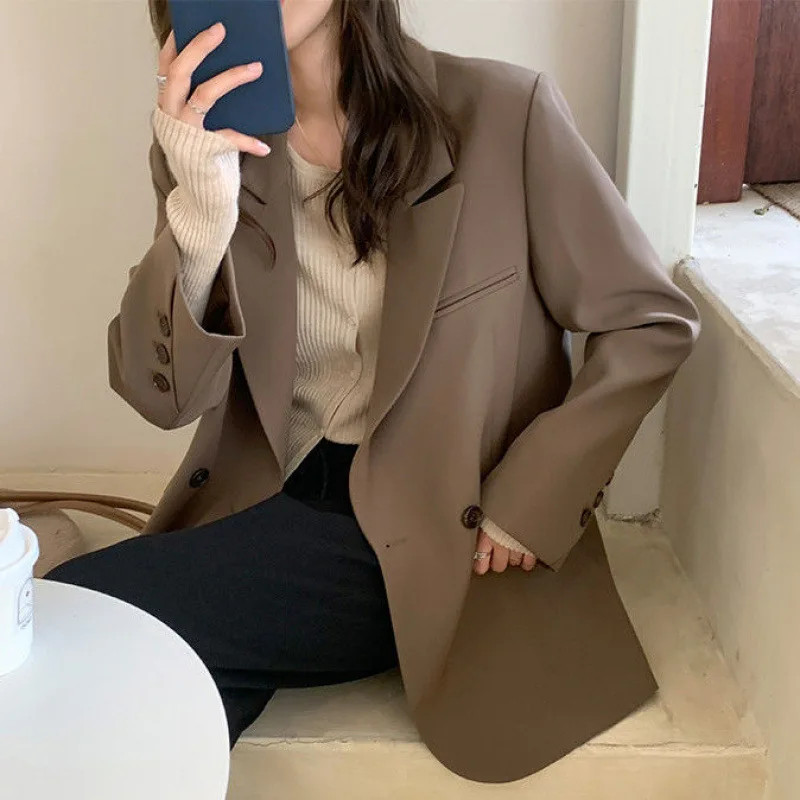 2Color Elegant Blazers Women Autumn Spring 2025 Fashion Drawstring Chic Suit Coat Notched Collar Office Lady Jacket Female