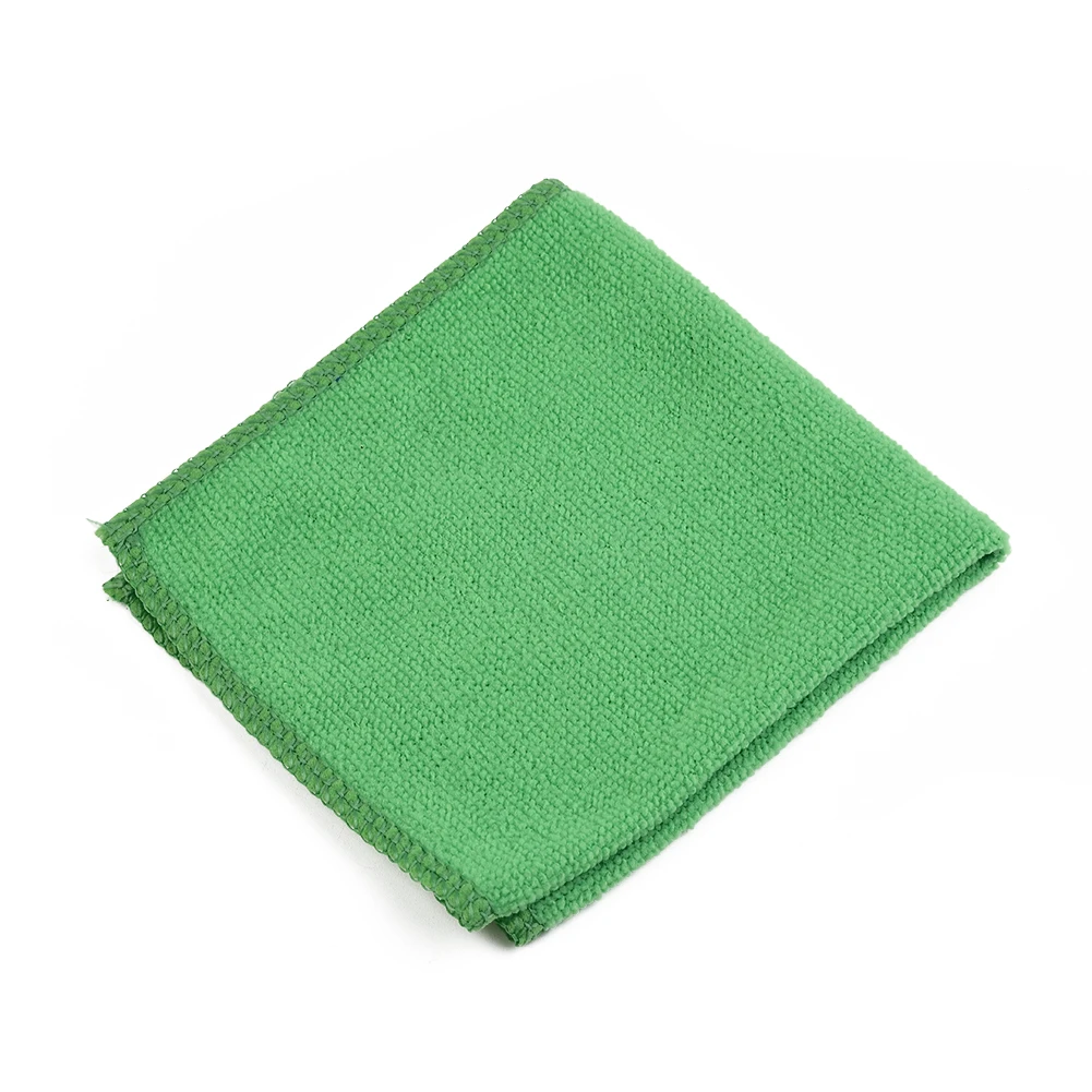 10*Green Microfiber Car Body Care Cleaning Towels Soft Cloths 9.84*9.84inches 25 X 25 Cm / 9.84 Inches X 9.84 Inches
