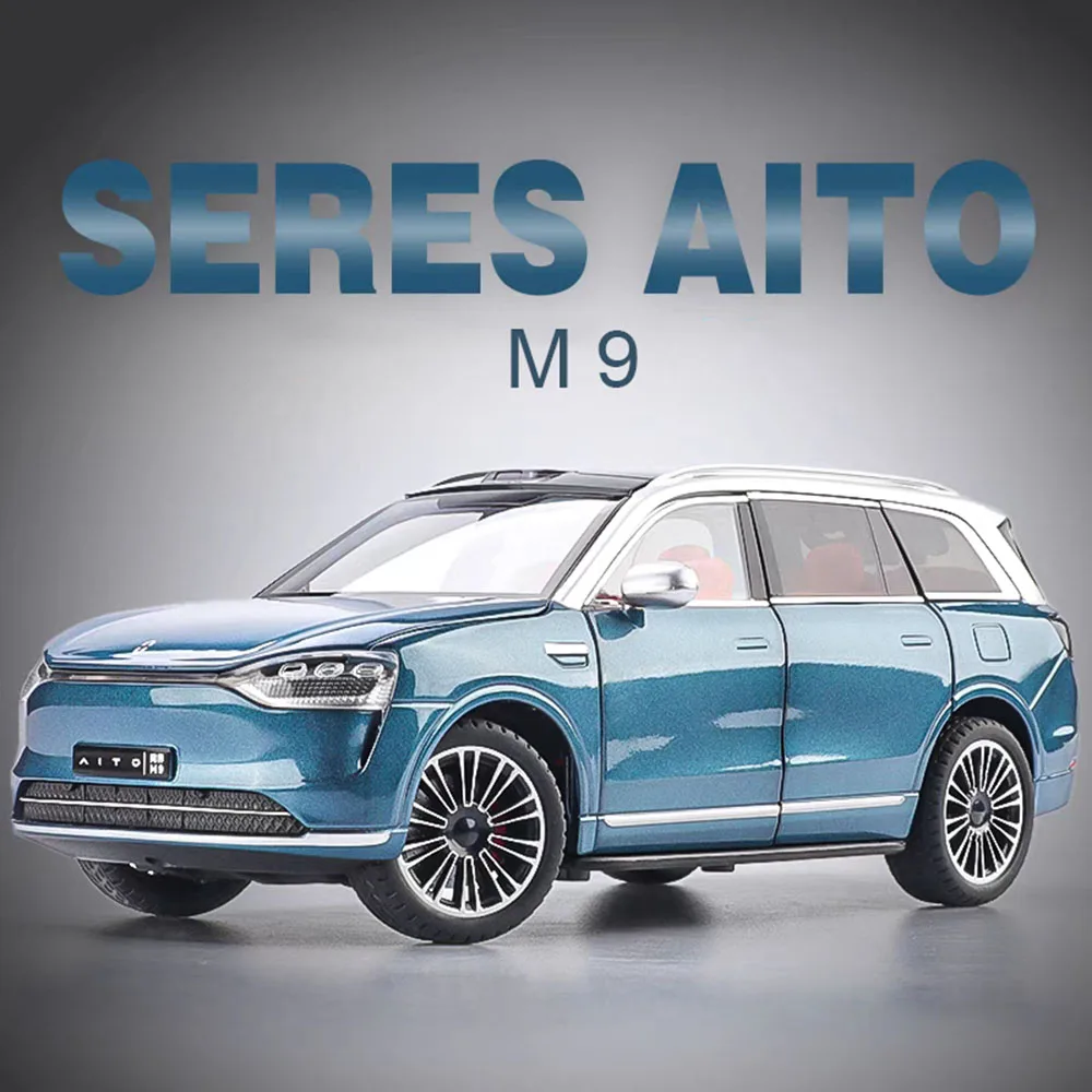 

1:24 AITO M9 WULING Bingo Model Cars Toy Alloy Wheel Pull Back Miniature Vehicle with Sound Light Car for Child Decoration Gifts