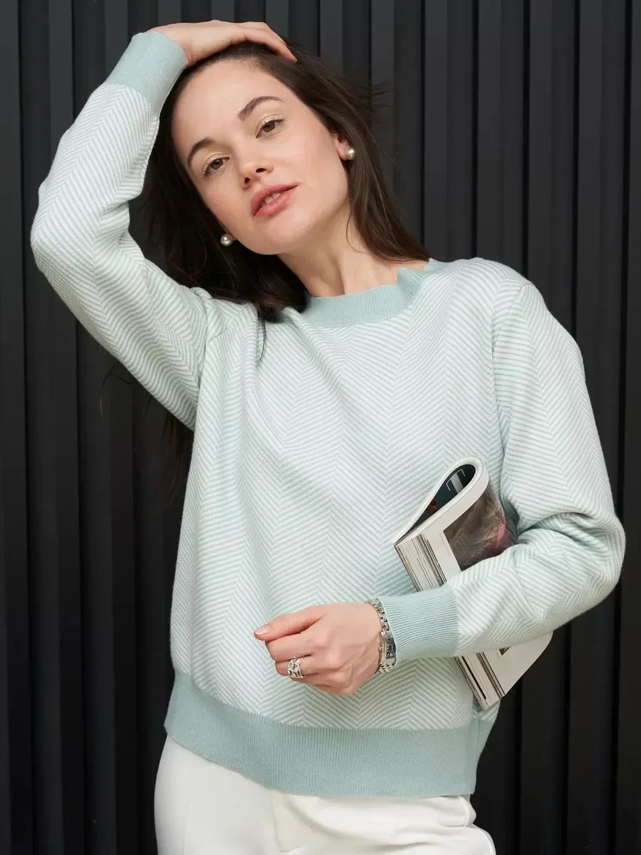 Blubelle レディース 秋新作 Oネック ニット プルオーバー セーター ルーズフィット デイリー カジュアル トップス シック ジャンパー