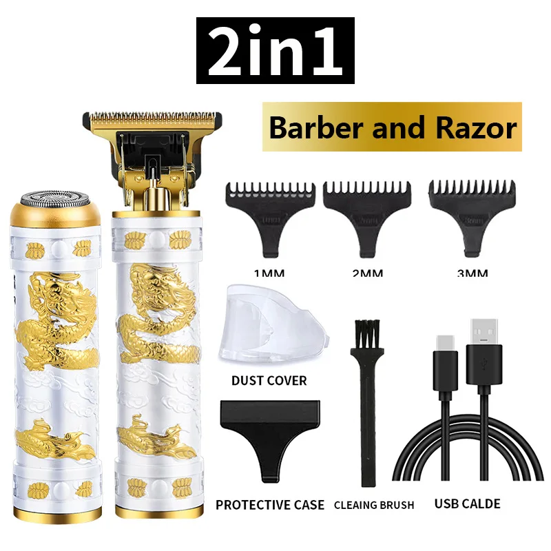 

Two Hairdresser Shaver Sets T9 Usb Electric Hair Clipper Rechargeable New Hair Clipper Men's Shaver Trimmer Men's Barber