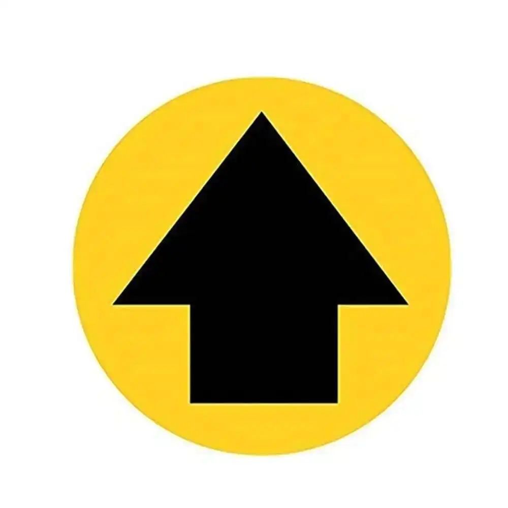 

5 шт./компл., 30 см, расстояние с принтом стрел, наземные знаки, наклейка на полу, круглый знак безопасности