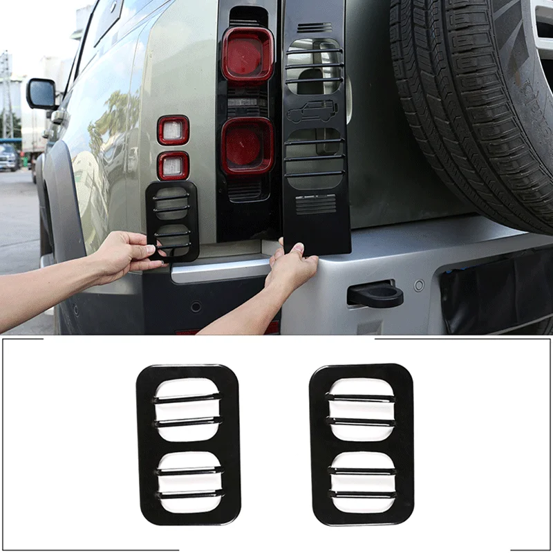 

For 2020-2022 Land Rover Defender 90 110 Stainless Steel Brake Lamp Width Lamp Protection Net Cover Sticker Exterior