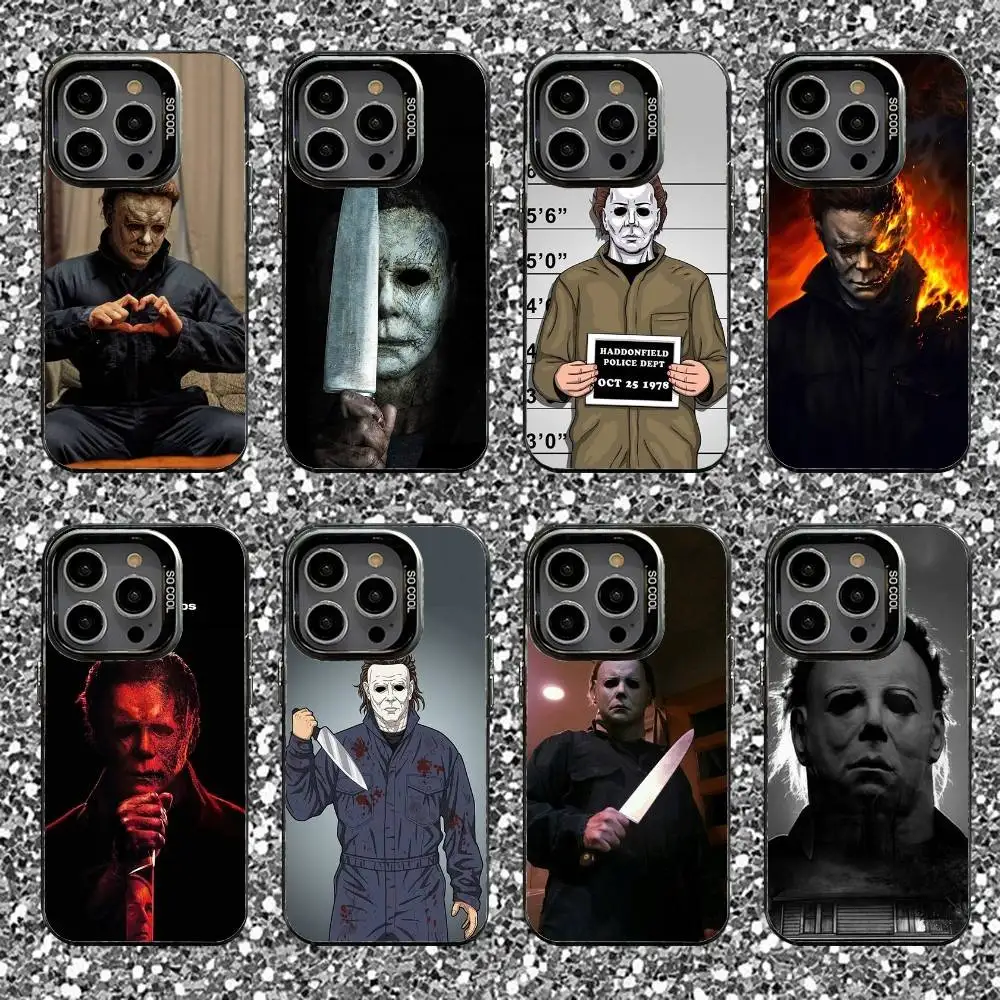 

Michael Myers H-Halloween Phone Case For iPhone 16,15,14,13,12,11,Pro,XS,Max,Plus,Mini,SE Black Candy Matte Shockproof Cover