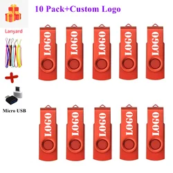 10 pezzi Logo personalizzato gratuito Flash Drive 2.0 metallo Usb Flash 4gb 8gb 16gb 32gb Mini Pendrive Memoria Stick per regali di nozze