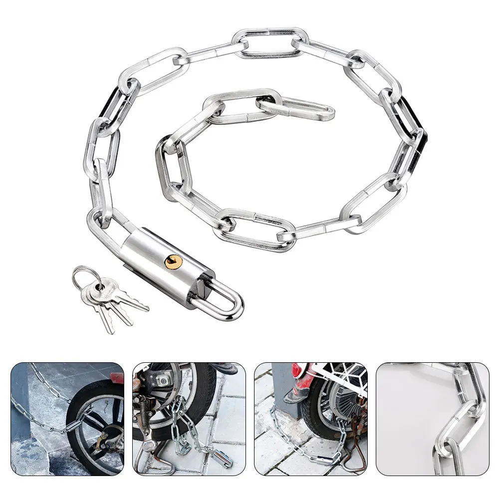 

Bike Chain Lock High Grade Cut Proof Chain Anti-Theft Safety Lock for Motorbike Mountain Bike Portable Outdoor Use