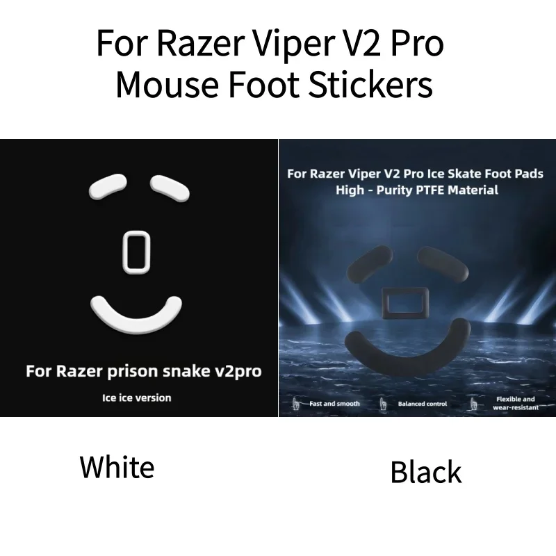 For Razer Viper V2 Pro Gaming Mouse， 1-2 Set PTFE Feet， Smooth Glide Anti-Wear Pads， Grip Tape